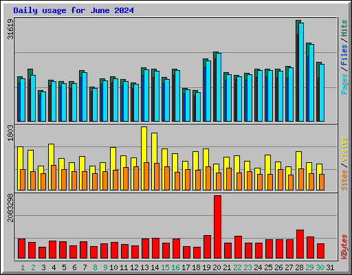 Daily usage for June 2024