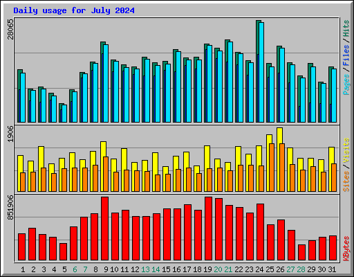 Daily usage for July 2024
