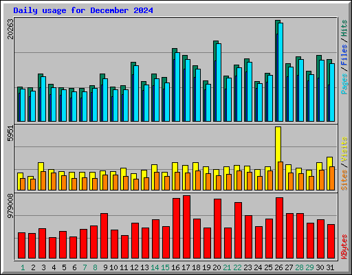 Daily usage for December 2024