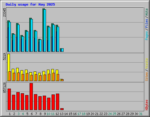 Daily usage for May 2025