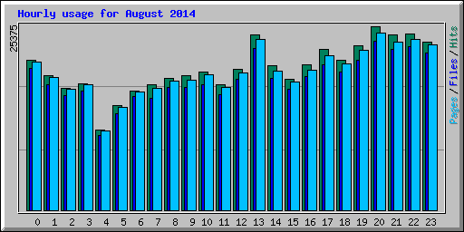Hourly usage for August 2014