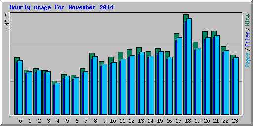 Hourly usage for November 2014