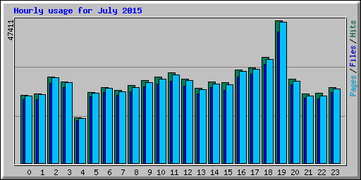 Hourly usage for July 2015