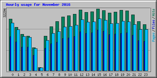 Hourly usage for November 2016