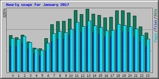 Hourly usage for January 2017