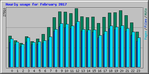 Hourly usage for February 2017