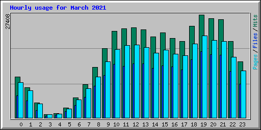 Hourly usage for March 2021
