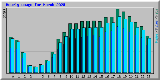 Hourly usage for March 2023