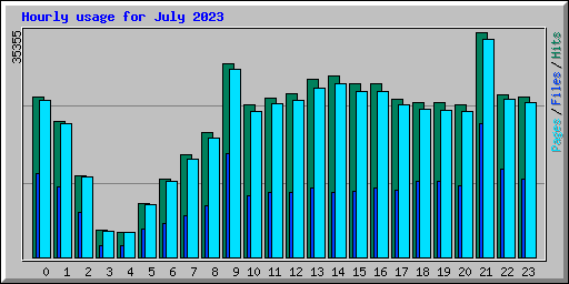 Hourly usage for July 2023