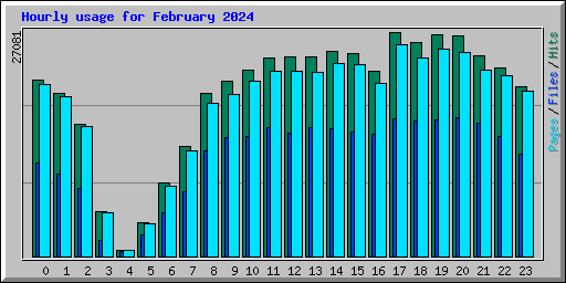 Hourly usage for February 2024