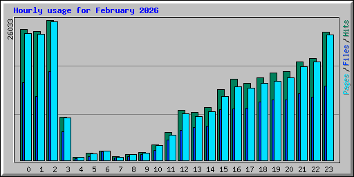 Hourly usage for February 2026